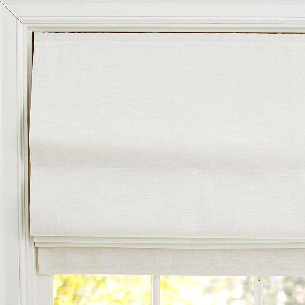 *READ Pottery Barn Emery Linen Cordless Roman Shade Blackout Ivory 34" x 64" NIB